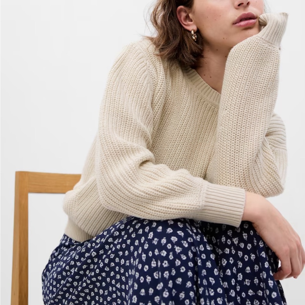 Cream Knit Turtle Neck
